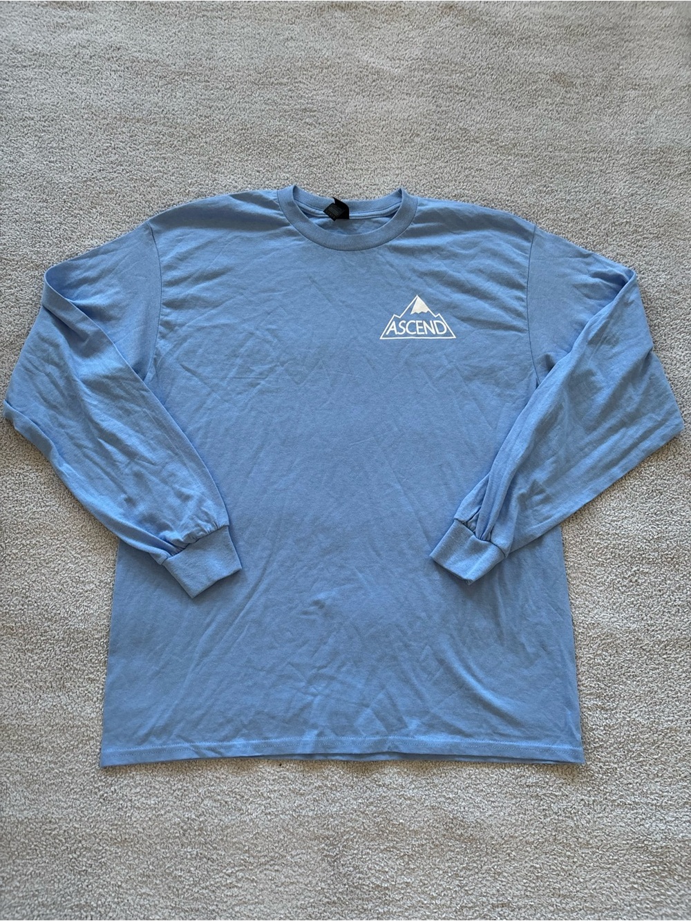 Gildan Long Sleeve Crew Tee - Light Blue